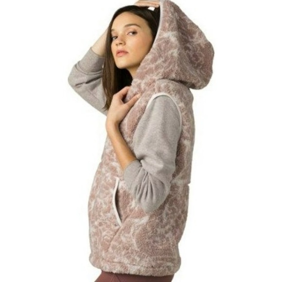 PrAna Polar Escape Dovetail Foliage Sherpa Hooded Vest NWT Women Size Medium - Picture 1 of 15